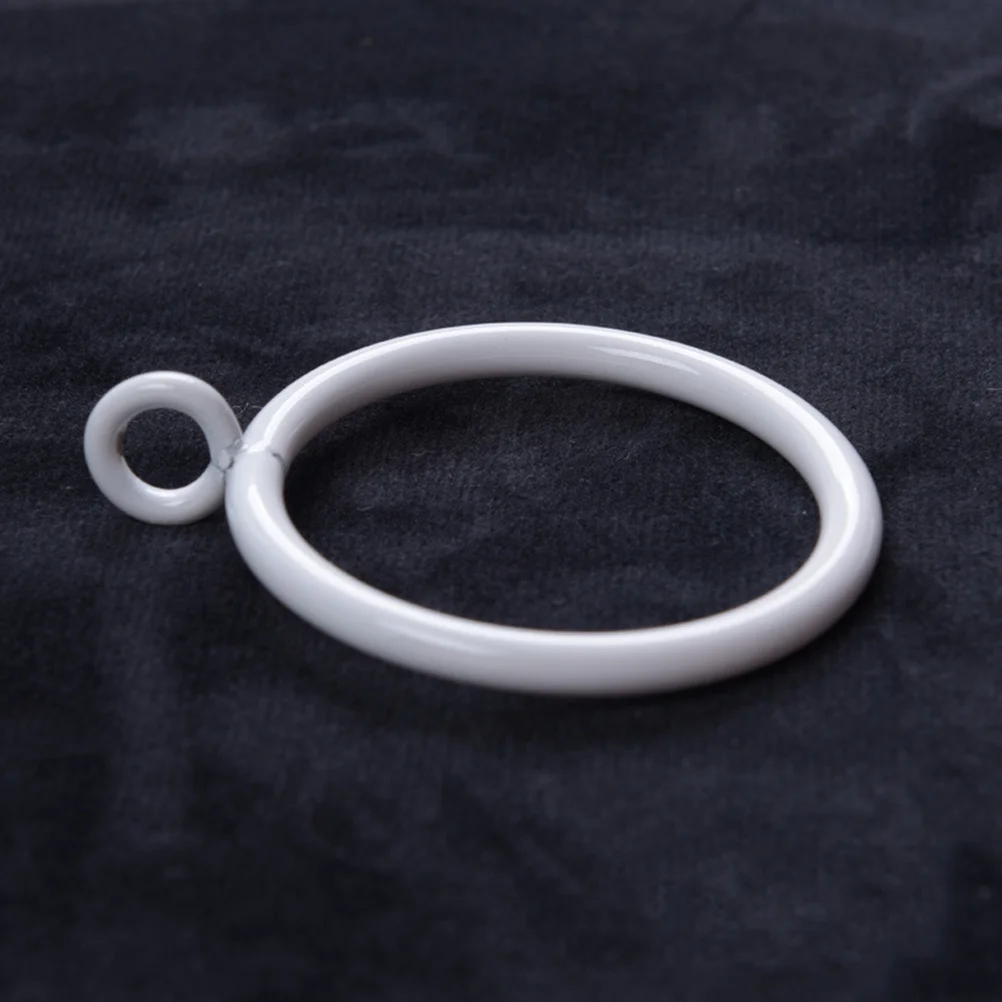 

10Pcs Roman Curtain Clip Rings Metal White Strong Bearing Capacity Easy Install Plating Slide on Drapery Rod Holder