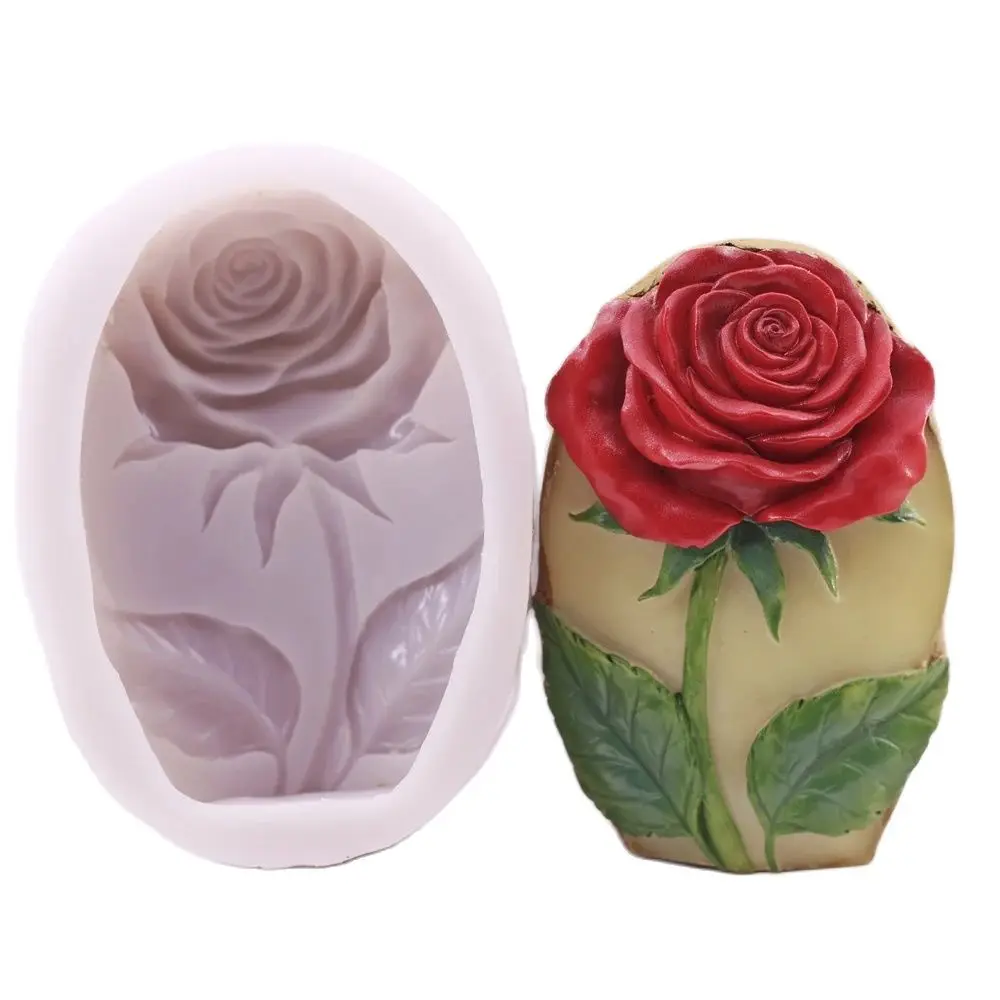 3D Rose Flower Silicone Mold Blooming Garden Flowers Cake Topper Chocolate Candy Baking Mould Handmade Soap  for candle Making