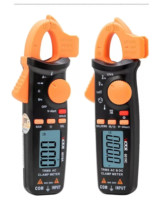 VICTOR 6019A digital clamp meter diode test 20Mohm resistance ture rms 2000 counts lcd display auto range digital multimeters