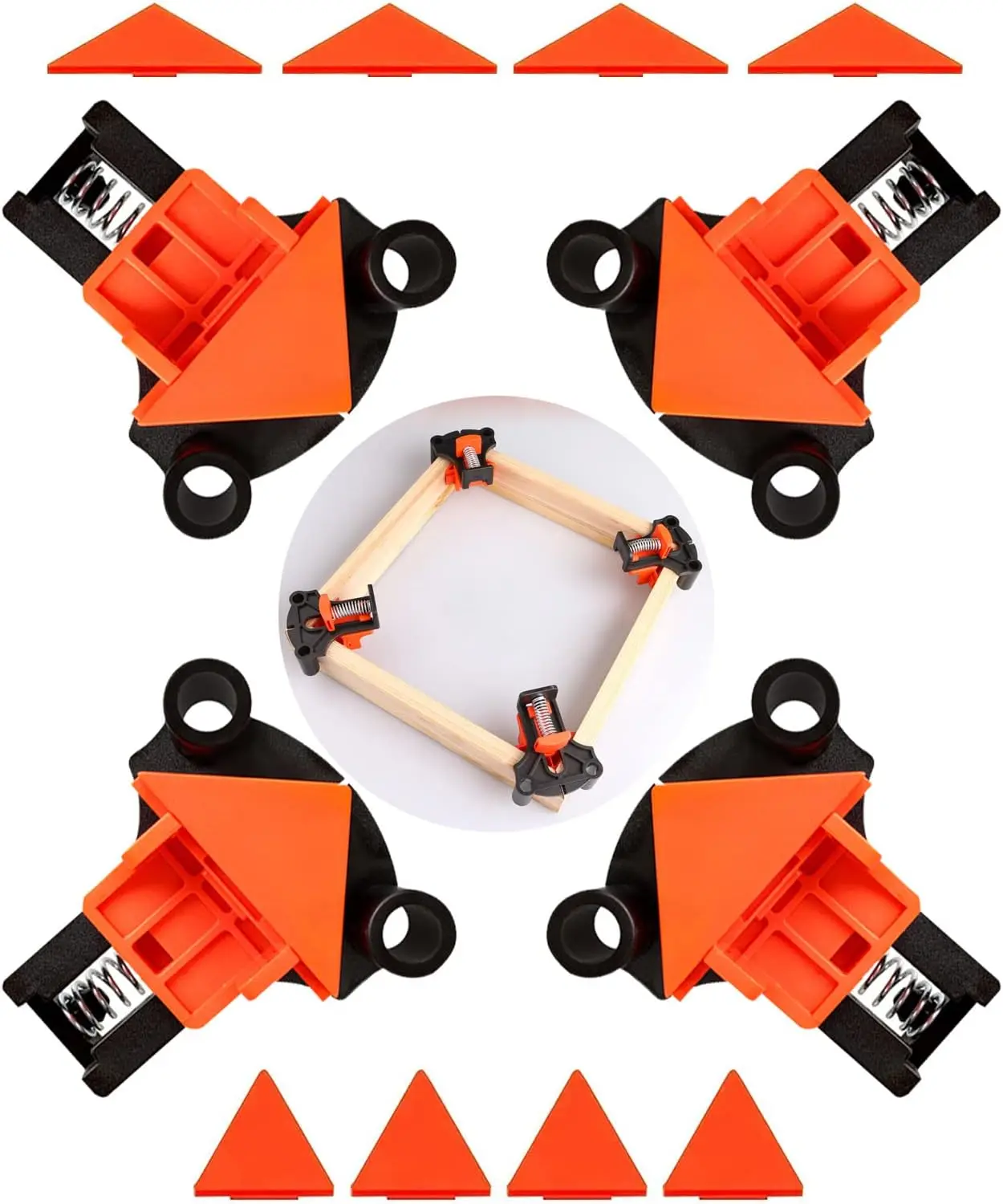 1pc 4pcs Adjustable Corner Clamp for Woodworking,Reinforced Spring Lock 90-Degree Angle Clamps,For Frames,Cabinets,Furniture,DIY