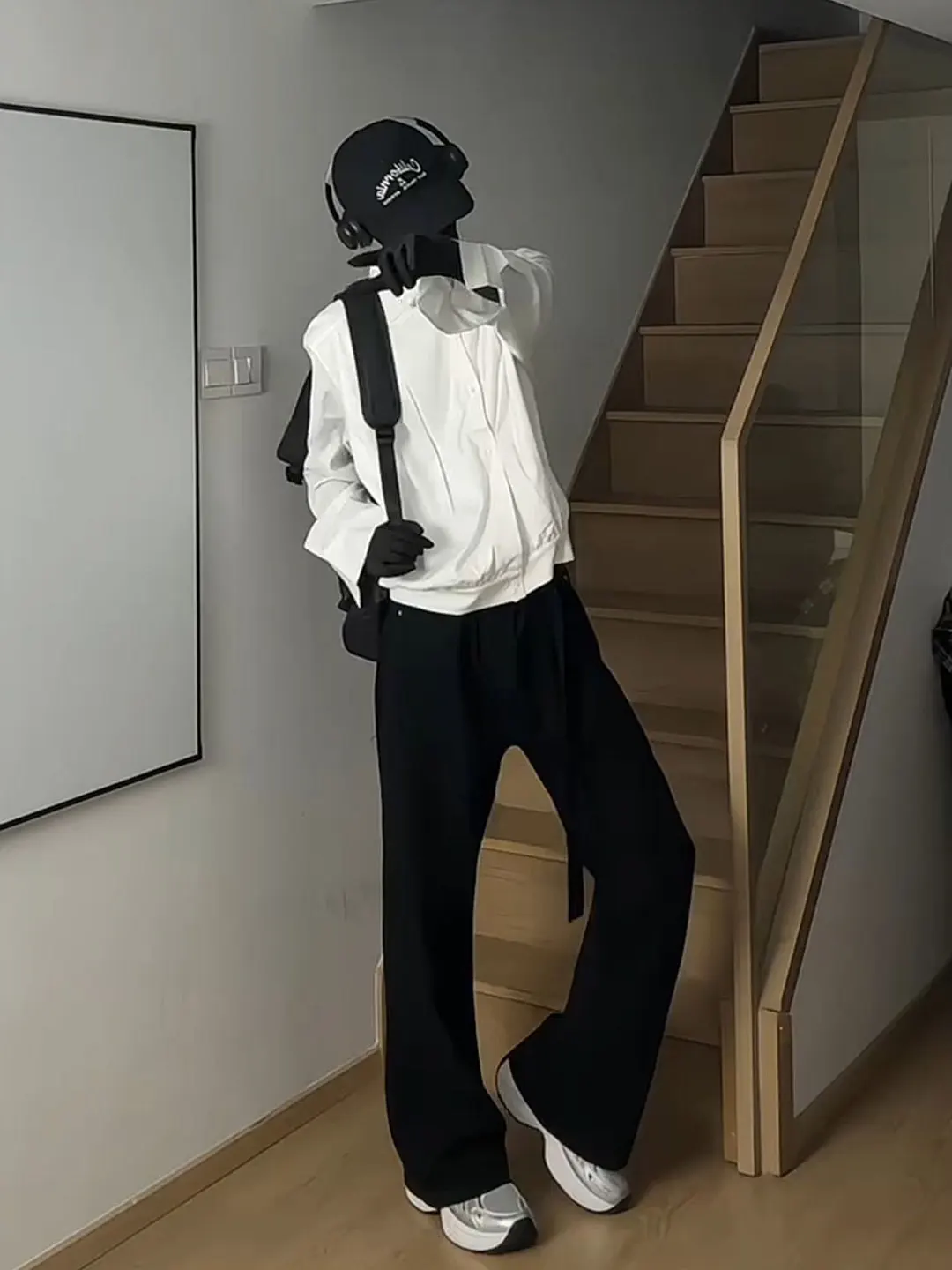 

Мужские джинсы Bla прямого кроя, осенние, в американском стиле High Street, с эффектом стройности, расклешенные, длинные брюки, повседневные, свободного кроя