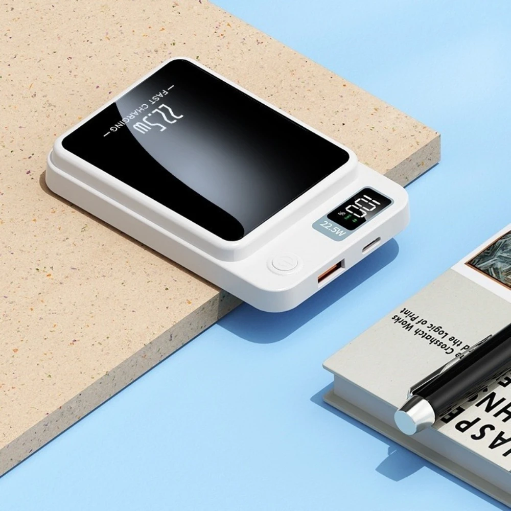 Power Bank Magnético 10000mAh com Tela Digital, Carregador Sem Fio por Indução para Smartphone