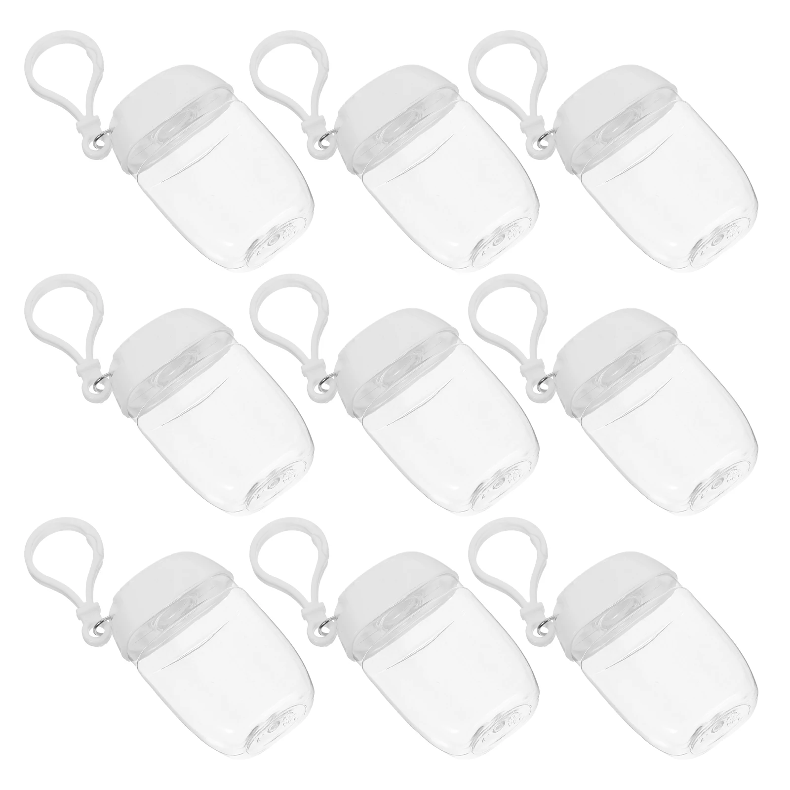 

9pcs Travel Bottles Keychain Leakproof Refillable Small Plastic Empty Hand Shampoo Lotion Containers Portable