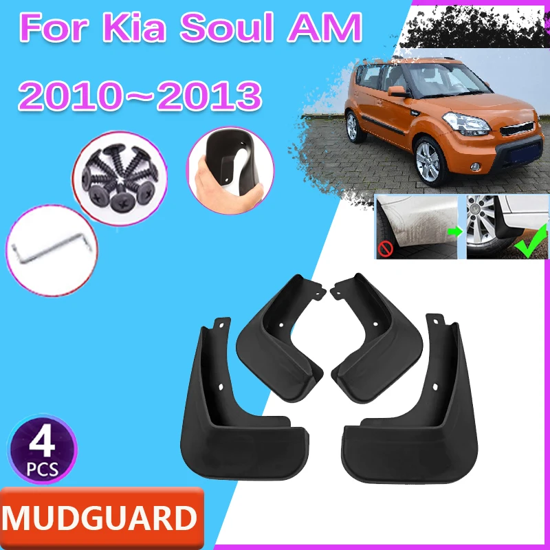 

Car Mudflaps Splash Mud 4PCS For Kia Soul AM MK1 2010 2011 2012 2013 Front Rear Wheels Mudguards Guard Flaps Auto Accessories