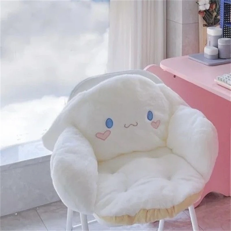 Kawaii Cinnamoroll Melody Plush Cushion Anime Sanrio Kuromi Dormitory Office Household Full Surround Warm Non-Slip Seat Cushion