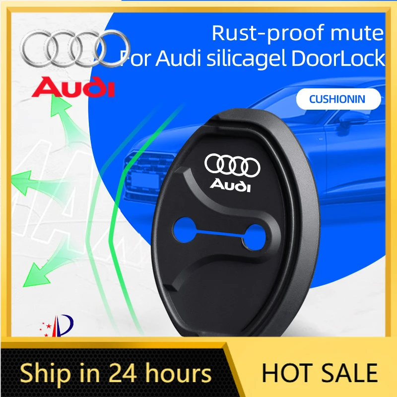 

4 шт. силиконовые накладки на замки с логотипом для Audi C7 B6 A3 A1 A6 C6 8P A5 8V B8 B7 Q5 A4 TT MK2 S line