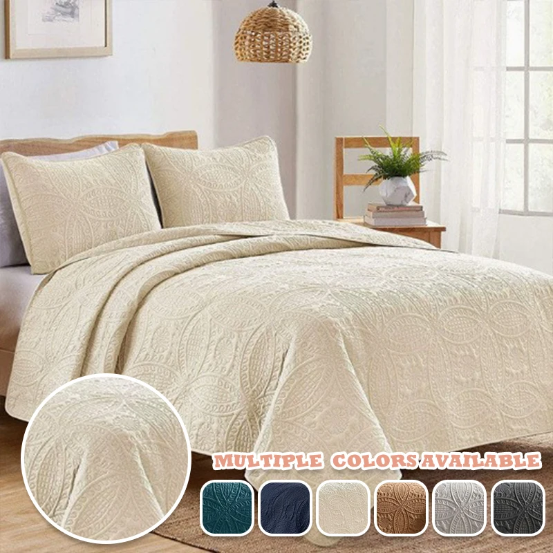 Floral Emboss Quilt High Quality Premium Lightweight Microfiber Quilt Breathable Ultrasonic Embossed Coverlet Machine Washable담요