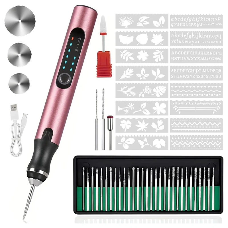 

2025 New Engraving Pen With 37 Bits, USB Rechargeable Cordless-Etching Engraving Tool, Portable DIY Rotary Engraver
