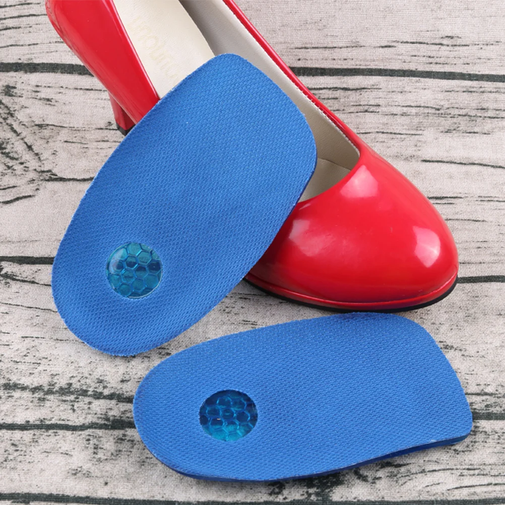 

Pair Silicone Gel Half Insoles Heel Cups Size S Antibacterial Pain Relief Cushion Pads Elastic Gel Shoes Inserts