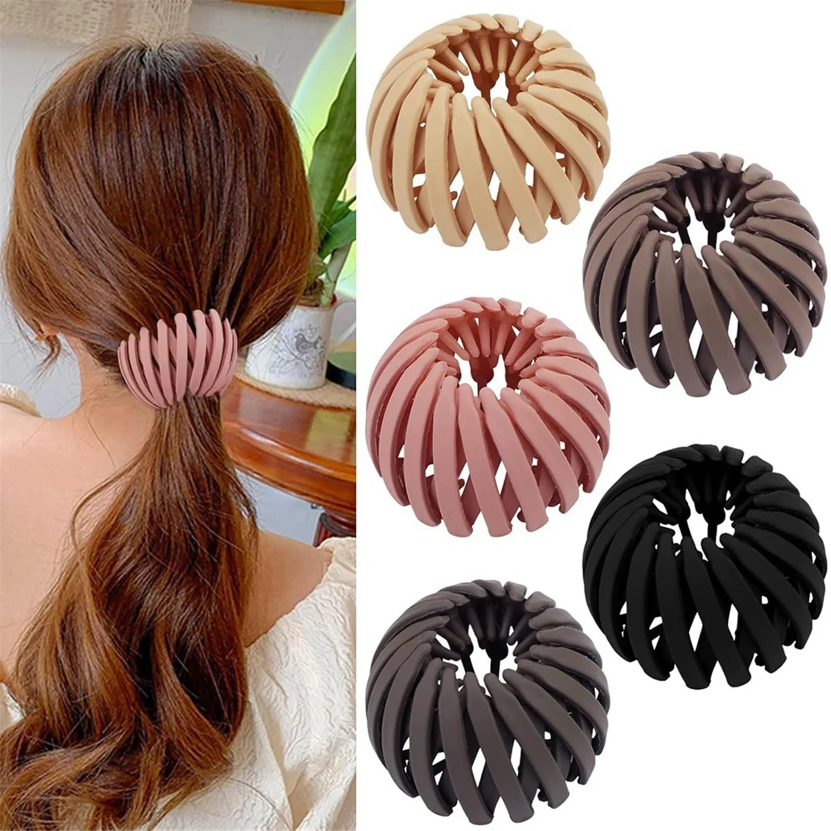 

Bird Nest Magic Hair Clip - Expandable Hair Bun Maker Hair Accessories for Women Ponytail Holder Hair Bun Clip GlossyJAS