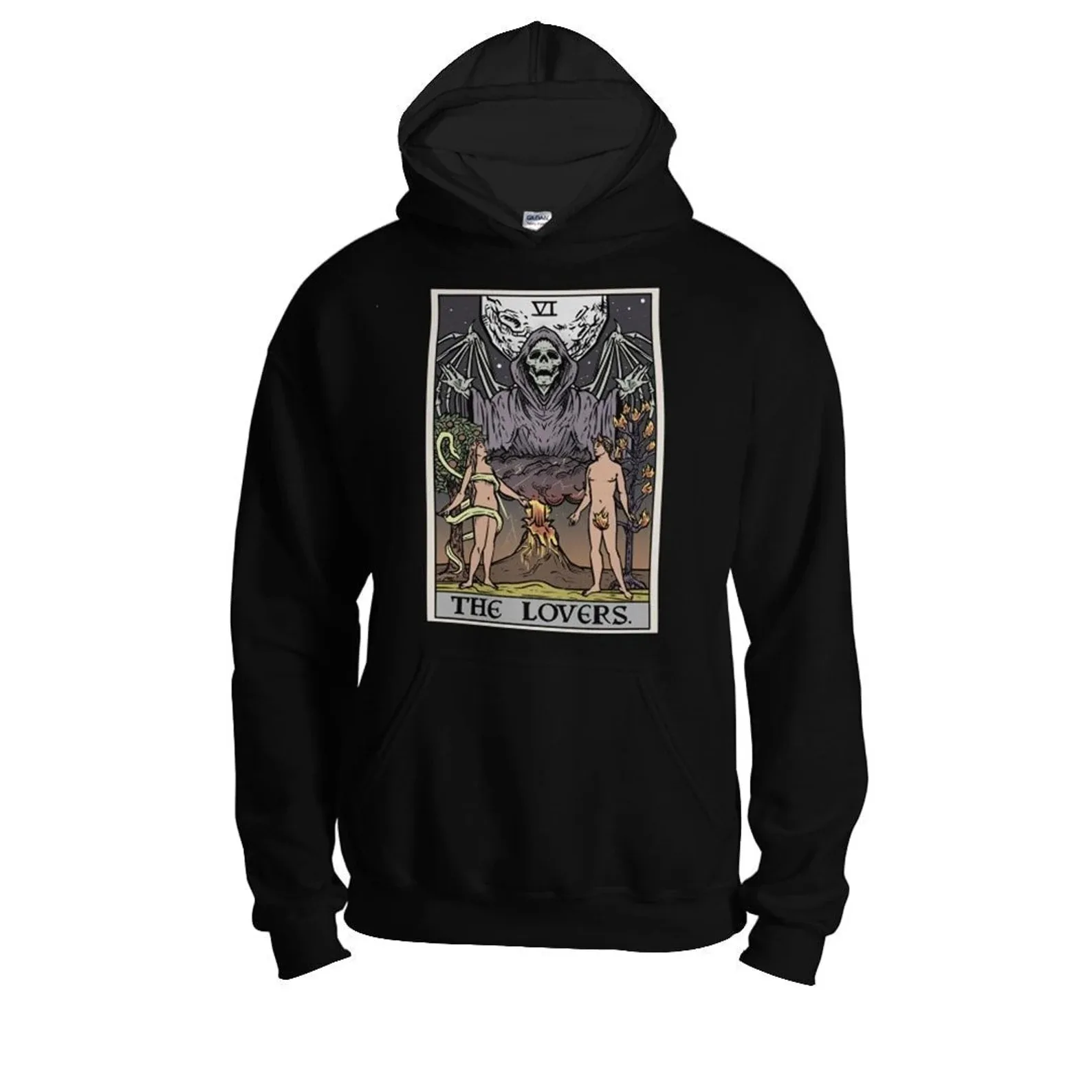

Autumn and Winter "Mysterious Lovers Tarot" Gothic - Trendy Cotton Hoodie, Stylish Occult - Inspired Sweatshirt