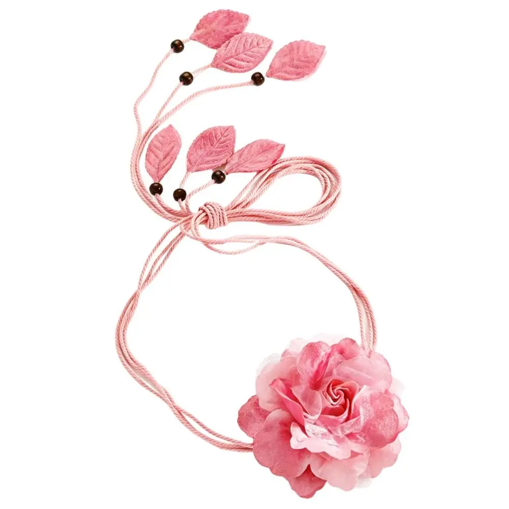 Fashion Vintage Flower Waist Chain Floral Ethnic Style Flower Belt Boho Tie Rope Bohemian Waistband Dress Accessories