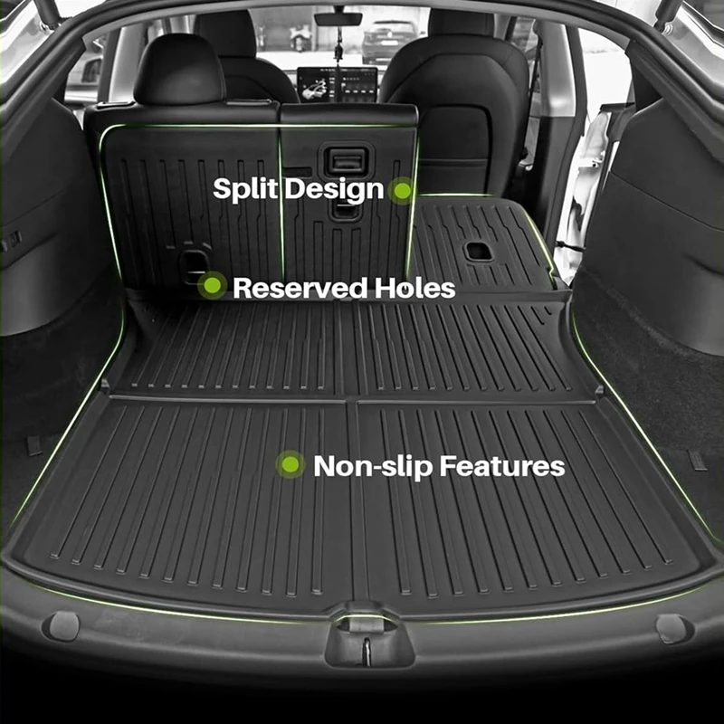 For Tesla Model Y Juniper 2025 Rear Trunk Mats Full Coverage Trunk Cover Seat Backrest Protective Pad Cargo Liner Anti Dirty Mat
