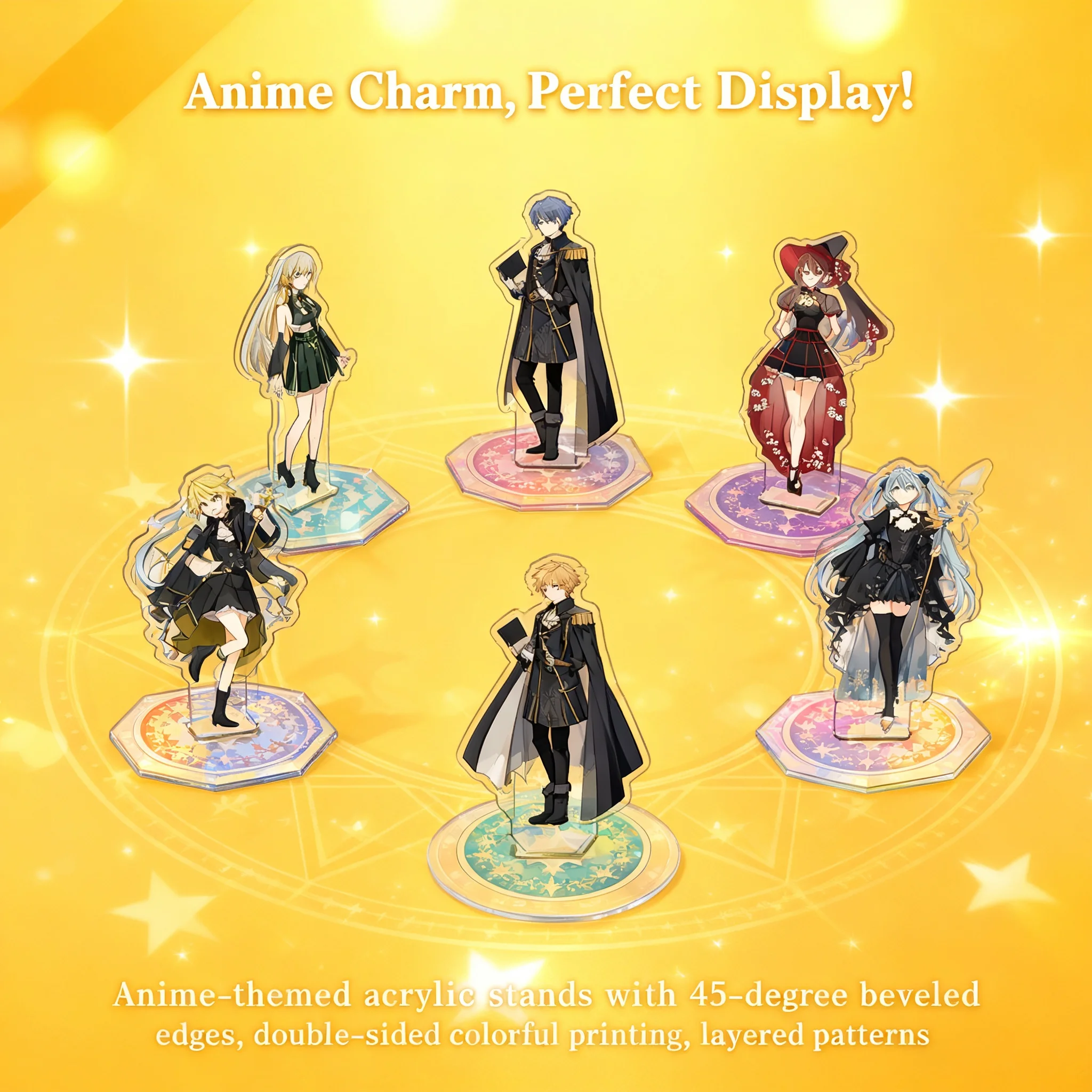 Vocaloid Hatsune Miku Magic Family Seamless Double Layer Stained Glass Standee …