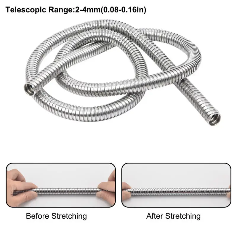 Length 3 Meters Flexible 304 Stainles Steel Corrugated Pipe Wire Line Cable Conduit Protect Hose Tube Inner Diameter 4mm-20mm