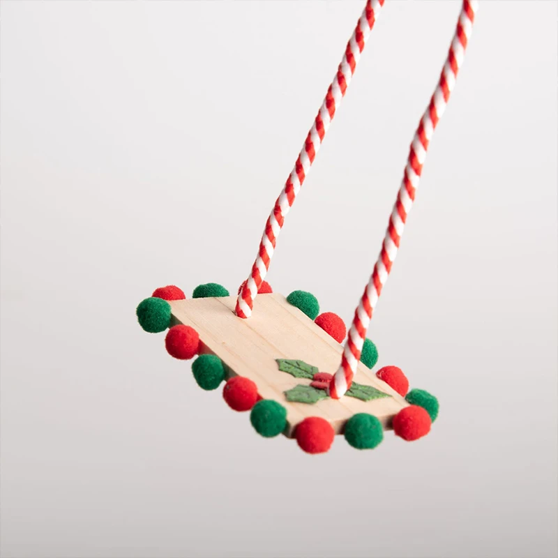 Maison de poupée Mini bibliothèque de noël elfe poupée balançoire scène de noël accessoires de décoration