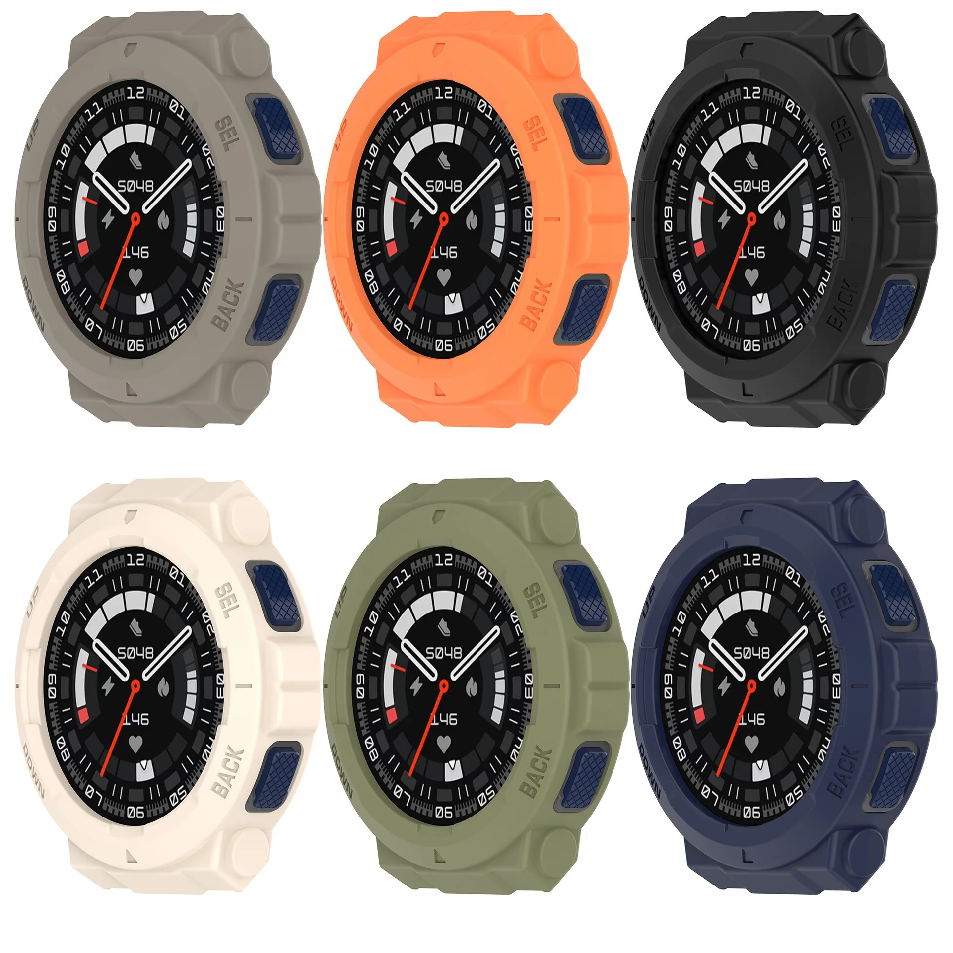 30 قطعة غطاء حماية من البولي يوريثان لساعة Amazfit Active Edge A2212 الذكية إطار ممتص للصدمات ناعم حافظة حماية مضادة للتصادم