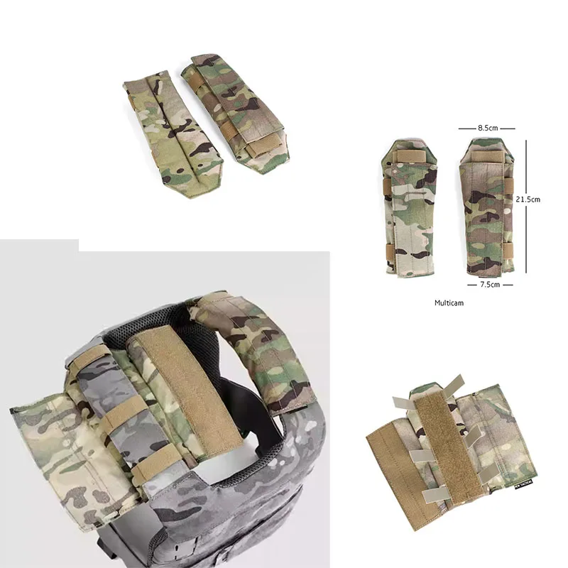 

Multi-color 1 pair outdoor tactical vest universal fixed cushioned shoulder pads with sticky tabs