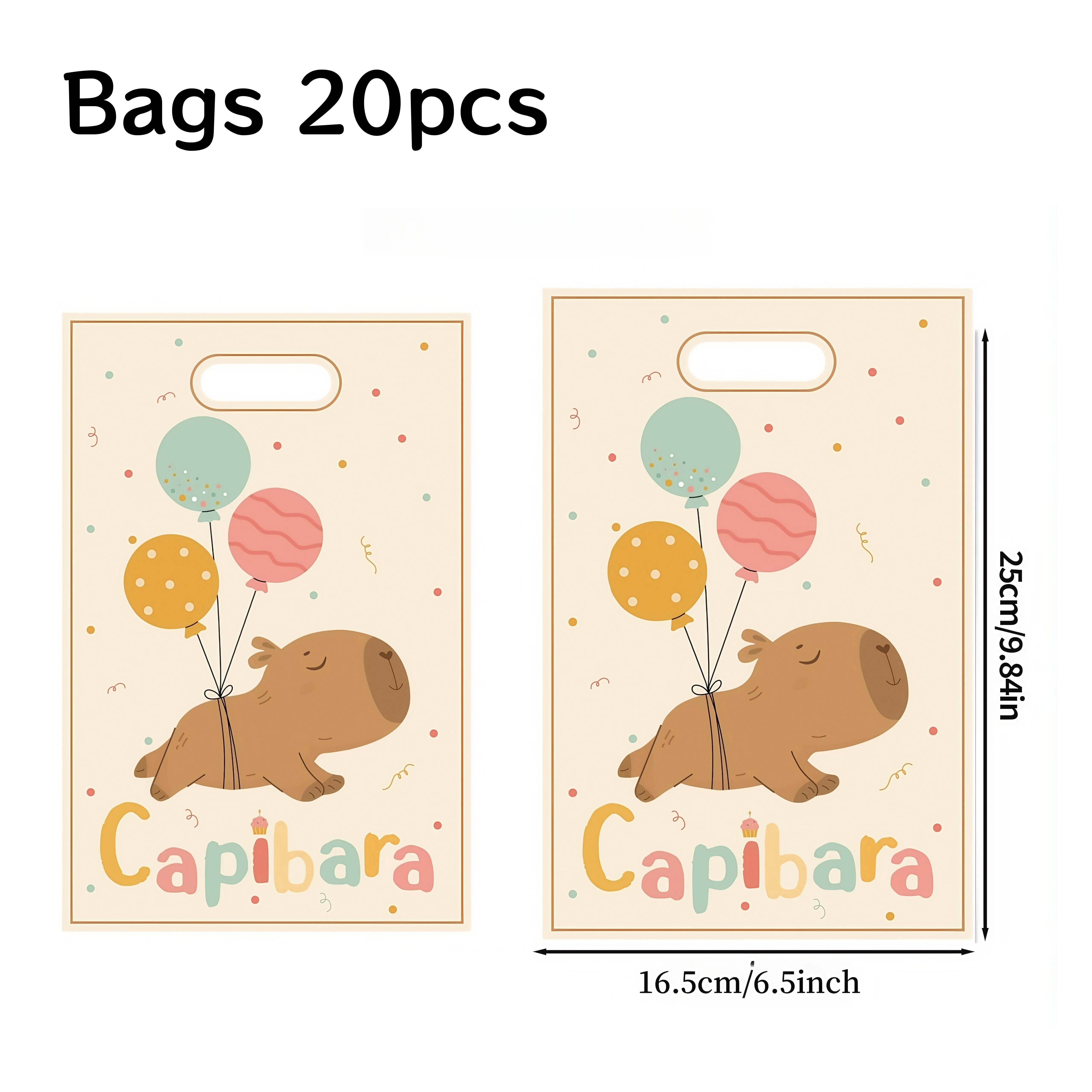 Cartoon Capybara Thema Geschirr Set Kinder Geburtstag Party Tasche Kuchen Topper Tischdecke Ballon Dekor Mädchen Gefälligkeiten Tier Supplie – Detail 3