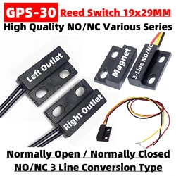 Interruptor de palheta de controle magnético GPS-30 normalmente aberto normalmente fechado NO/NC 3 linhas 19*29MM Sensor de indução de proximidade de mola magnética