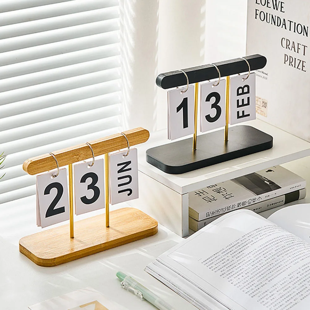 

Calendar Desk Creative Desktop Calendars Decoration Date Display Perpetual Wooden Table