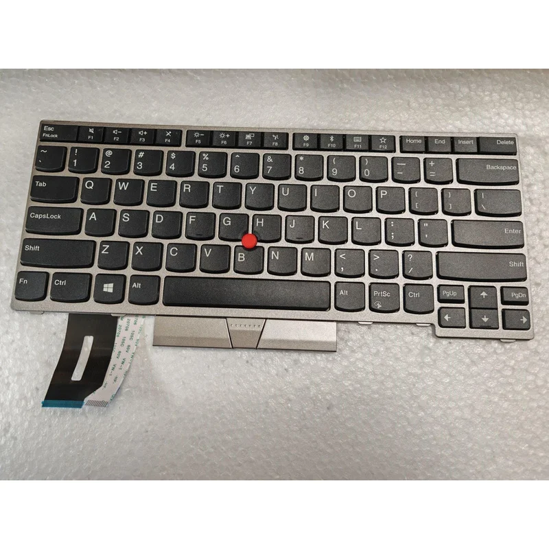 YY + para Lenovo Thinkpad E480 E485 L380 L480 L490 T480s T490, teclado con marco plateado, EE. UU.