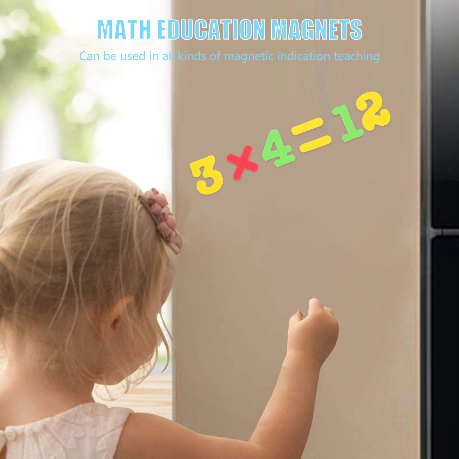 2Sets Math Education Magnets Assorted Colors Strong Adhesion Fridge Patches Early Learning Practical Stickers Home Decor