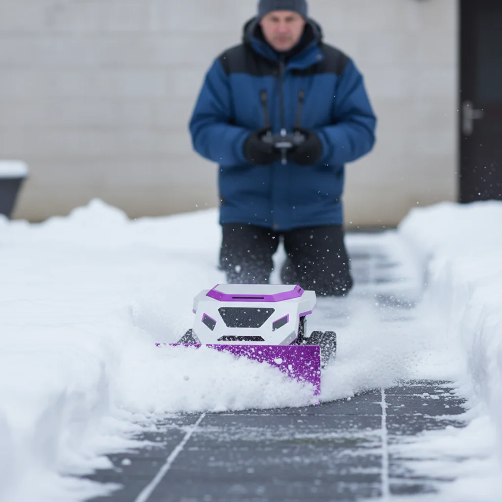 High Efficiency Charging Multifunctional Lawn Mower Snow Sweeper Bulldozer Remote Control