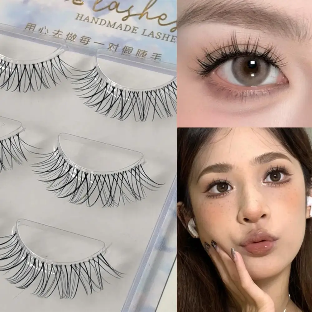 3 أزواج مجموعة كوس الصليب الرموش الصناعية لاش تمديد ثلاثية الأبعاد باقة اليابانية الجنية الشيطان الصغير تأثيري العين ماكياج اكسسوارات #6