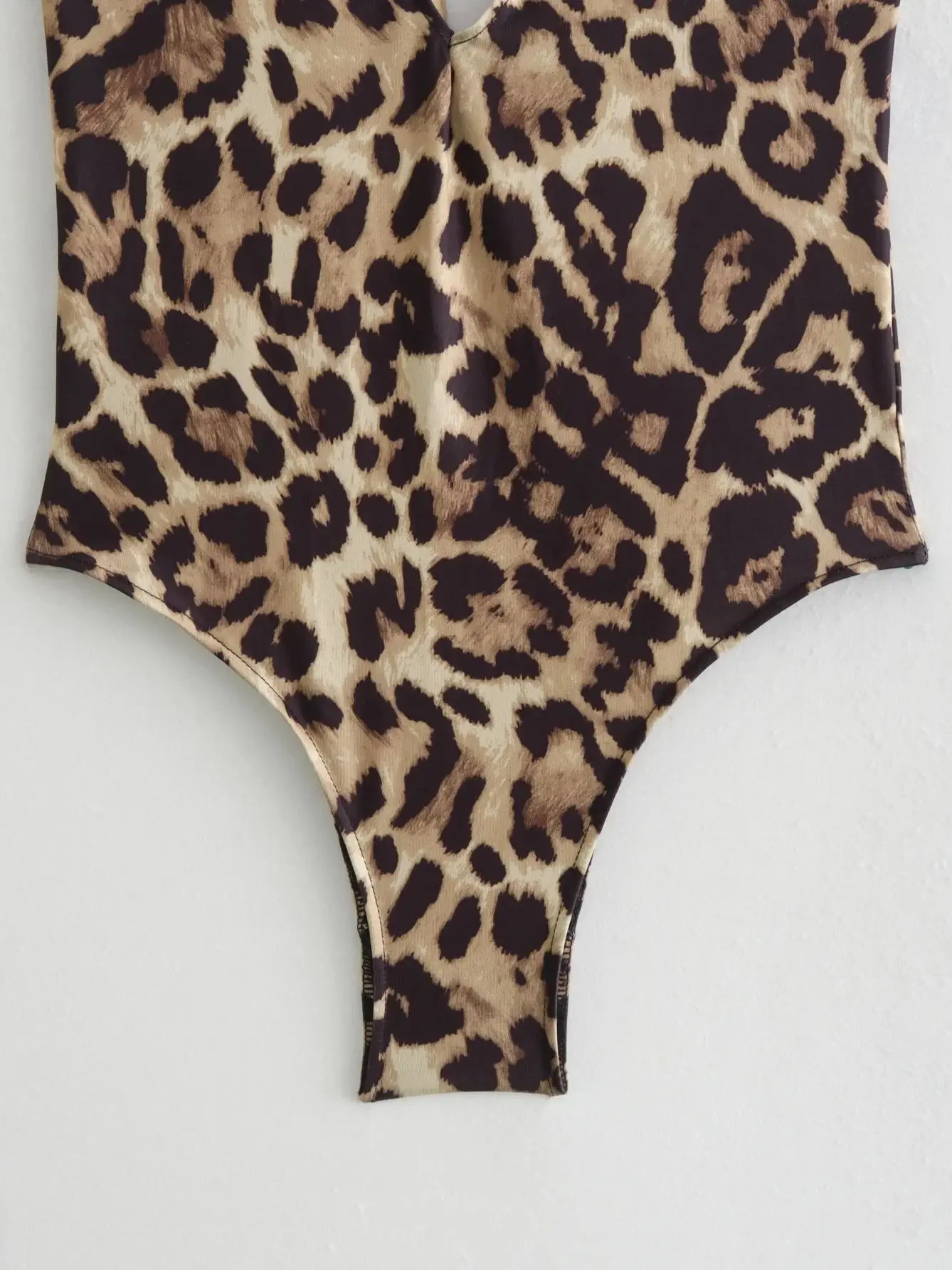 Kaopu za-mulheres, sexy, animal print, pendurado bodysuit pescoço, retro, pescoço-v, sem encosto, slim fit, calções de praia