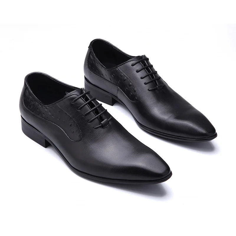 Sapatos masculinos de couro genuíno, sapatos Oxford masculino britânico, casual, de negócios, moda formal, vestido de festa, sapatos de casamento