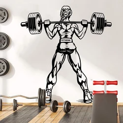 Large Gym Girl Workout Muscle Wall Sticker Crossfit Bodybuilding Fitness Sport Wall Decal Home Decor