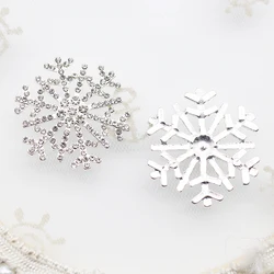 Snowflake New 10pcs 33mm Alloy Rhinestone Decoration DIY Christmas Holiday Gift Box Making Accessories