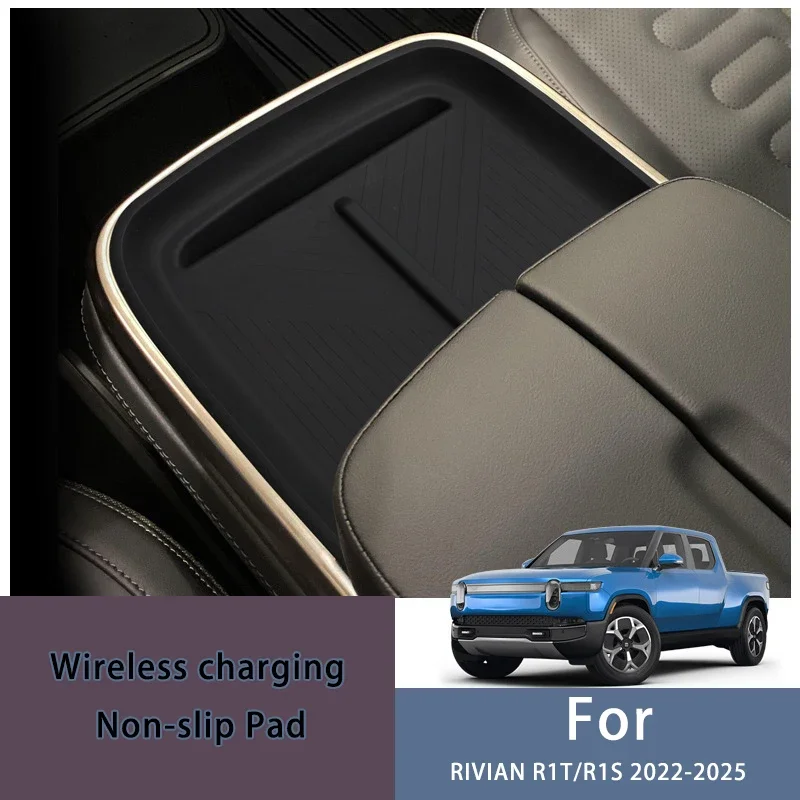 

For RIVIAN R1T/R1S 2022-2025 2023 2024 Wireless Charging Silicone Pads Car Dust and Anti Slip Pad Interior Accessoire Supplies