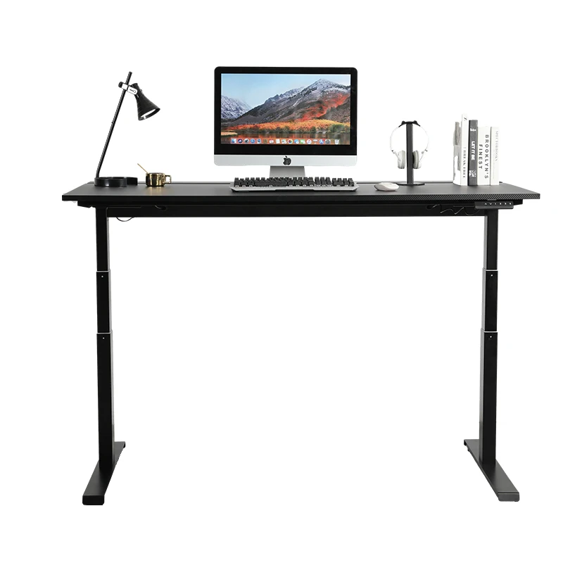 Electric Height Adjustable Standing Gaming Desk Dual Motors Computer Laptop Table With Led RGB Light