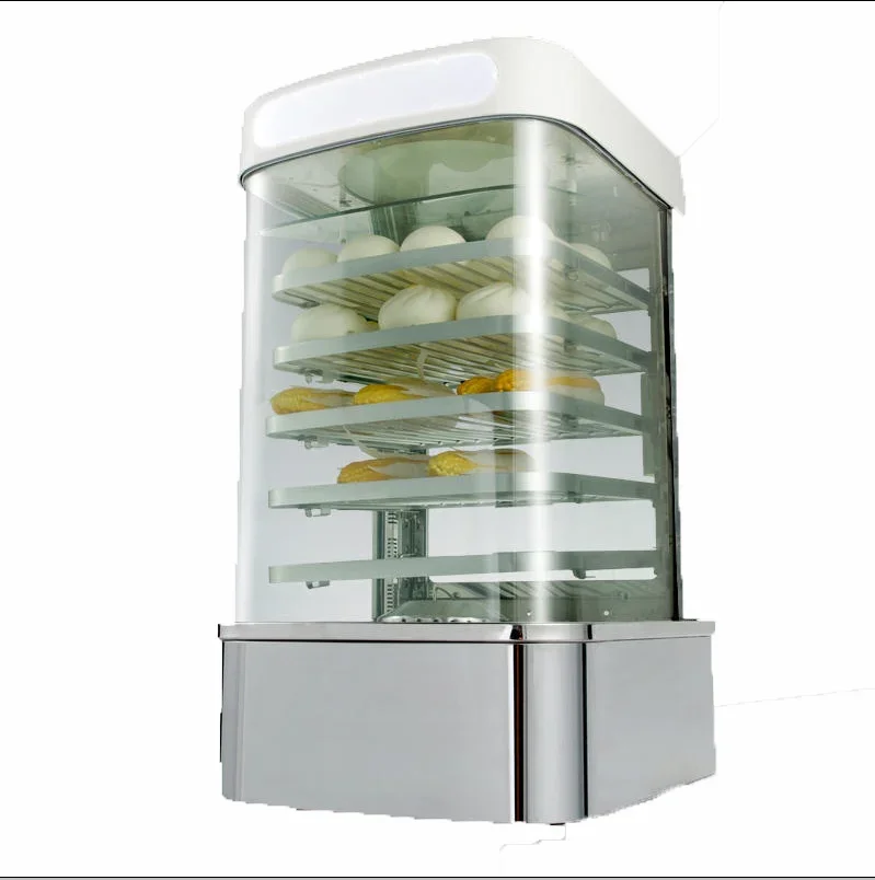 600l Multi-function Big Full Visual 6 Layers Display Glass Cabinet Showcase Food Steamer Counter