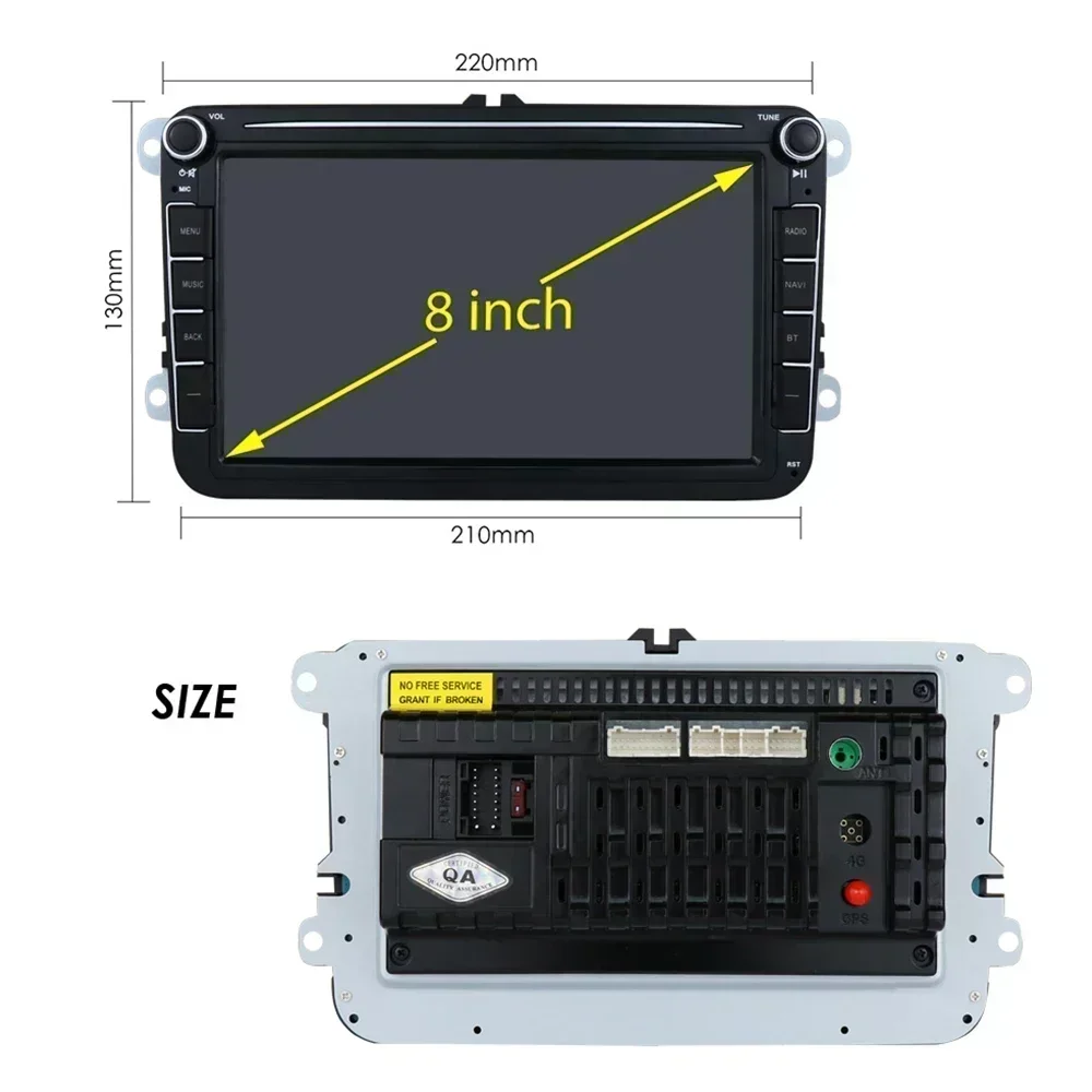 Radio Multimedia con GPS para coche, Radio con Android, 2 Din, RDS, para VW, Volkswagen, Skoda, Octavia, Golf 5, 6, Touran, Passat B6, Polo, Jetta, Amarok 5