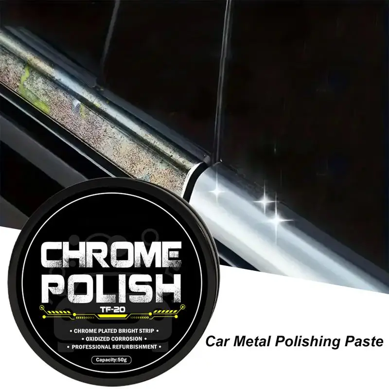 Chrome Cleaner Car Emblem Buffing Compound Car Chrome Plate Retreading Agent Metal Polish Restorer Car Rust Removal Cleaner For