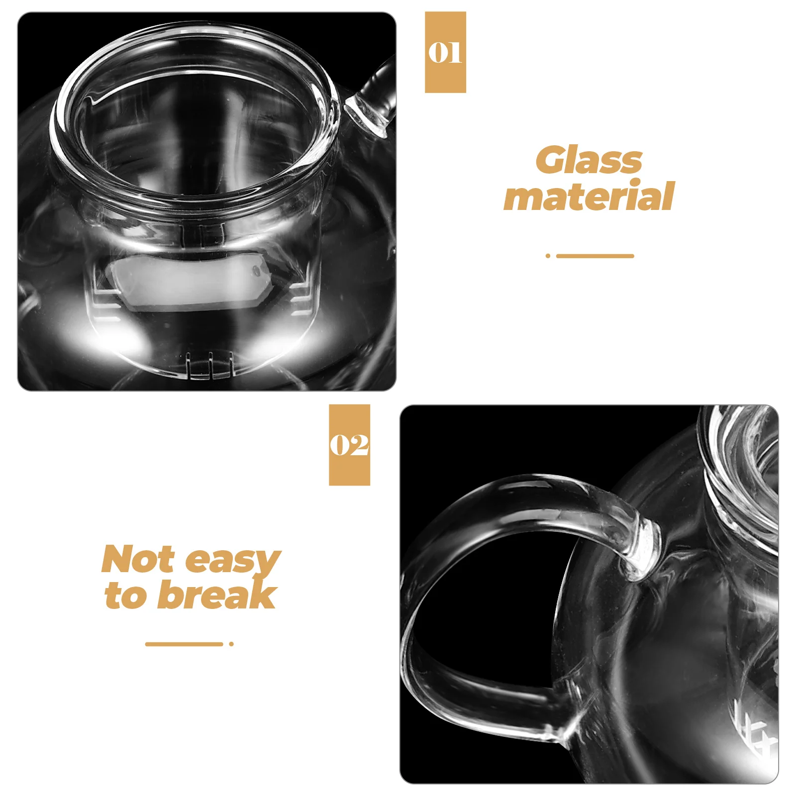 

1Set Transparent Glass Tea Kettle Heat Resistant Premium Teaware Set for Home Office Decorative Use Loose Leaf Flower Fruit Tea
