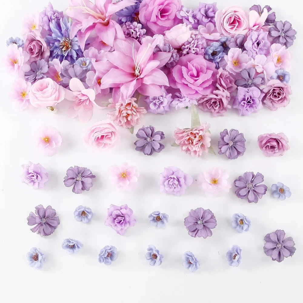 20/50 Stück blaue künstliche Blumenköpfe, Mini-Seide, künstliche Rose, Gänseblümchen, Bastelbedarf, Hochzeit, Party, Kranz, Heimdekoration