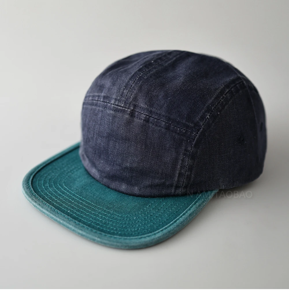 Neue Modische Kontrast-5-Panel-Baseballkappen mit Anpassbarem Logo Sommer-Herbst Straßen-Trend Vielseitige Retro Hip-Hop Hüte Unisex – Detail 11