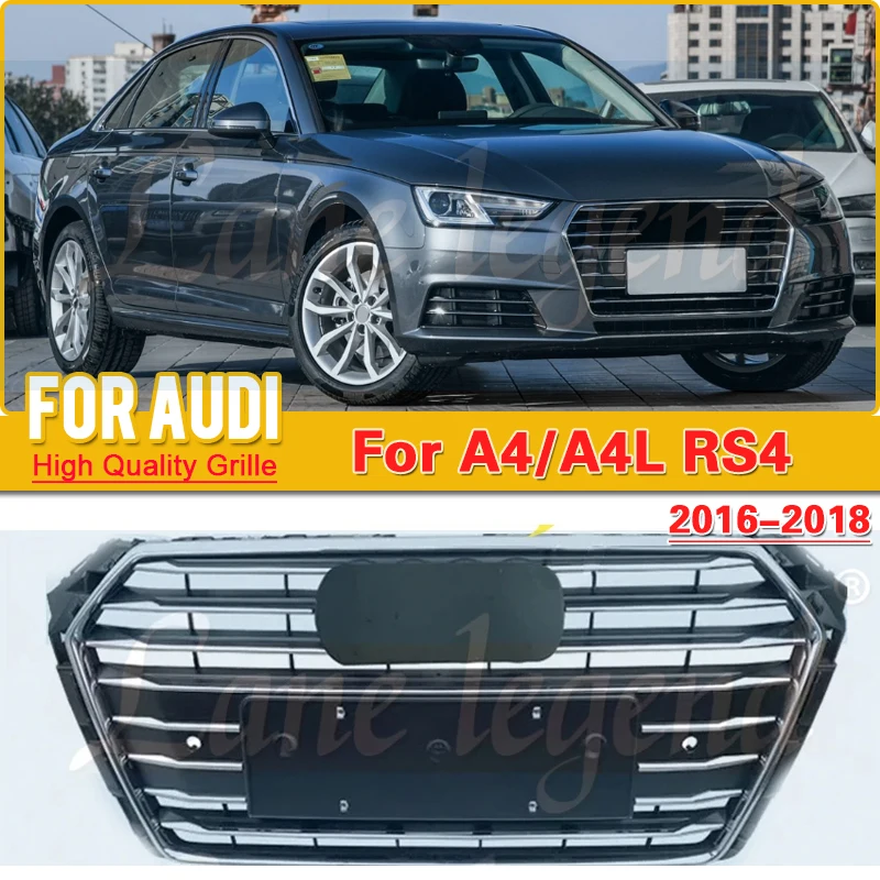 

For S4 Style Grille Modification for Audi A4/S4 B9 2016 2017 2018 Perfect Match Front Hood Bumper Grille Racing Grill