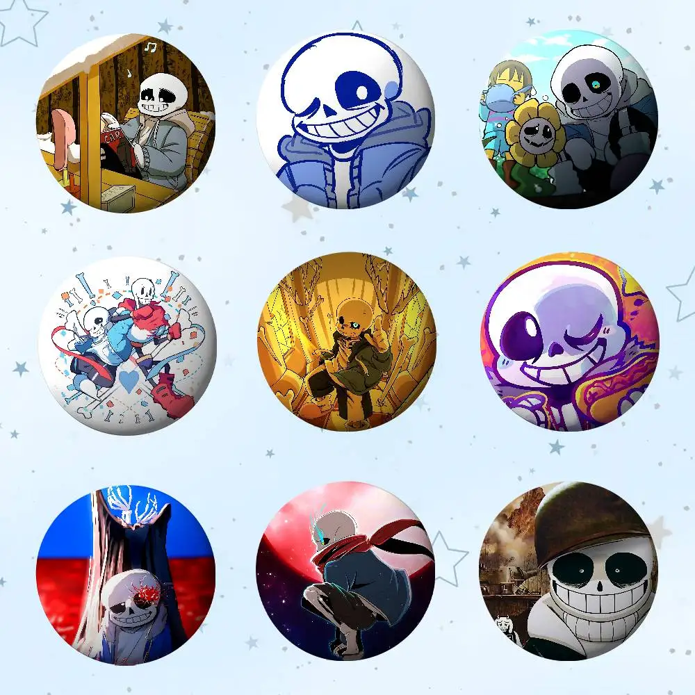 

Cool S-Sans Undertale Premium Tinplate Round Lapel Pins: Cute Badge Brooches For Shoulder Bag Accessories, Souvenir Gifts