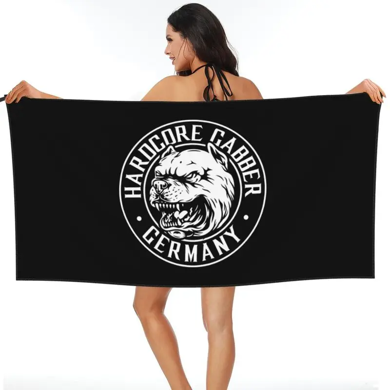 Hardcore Gabber Germany Dog Uptempo Terror Hardstyle Frenchcore Neu Quick dry Towel Fashion Absorbent Personalized