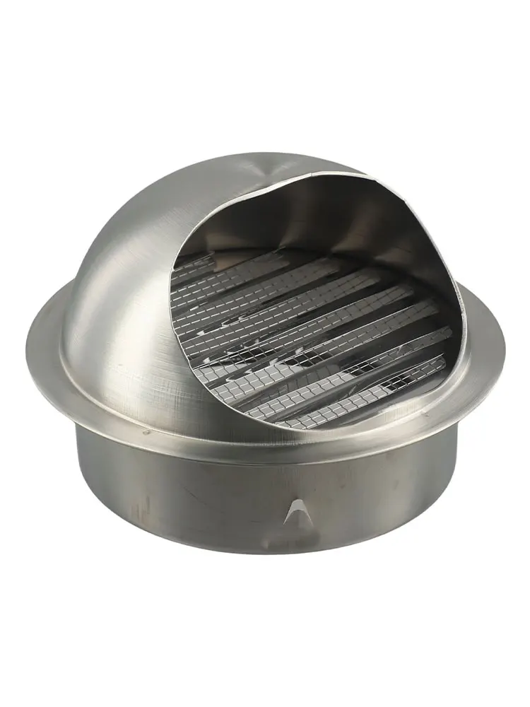 Stainless Steel Round Brushed Bull Nosed  Extractor Outlet Wall Ceiling Air Vent Ducting Ventilation Grille Cover Outlet Heating