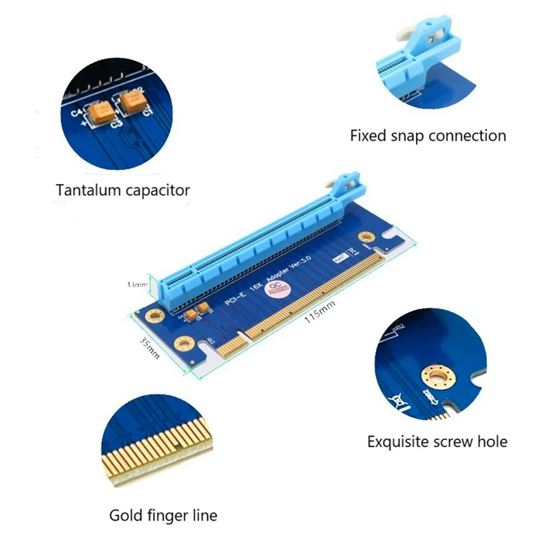 PCI Express 16X Riser Card PCIE Riser Graphics Card PCI-E Riser Adapter PCI-E 16X To 16X Raiser Card For 1U 2U Host