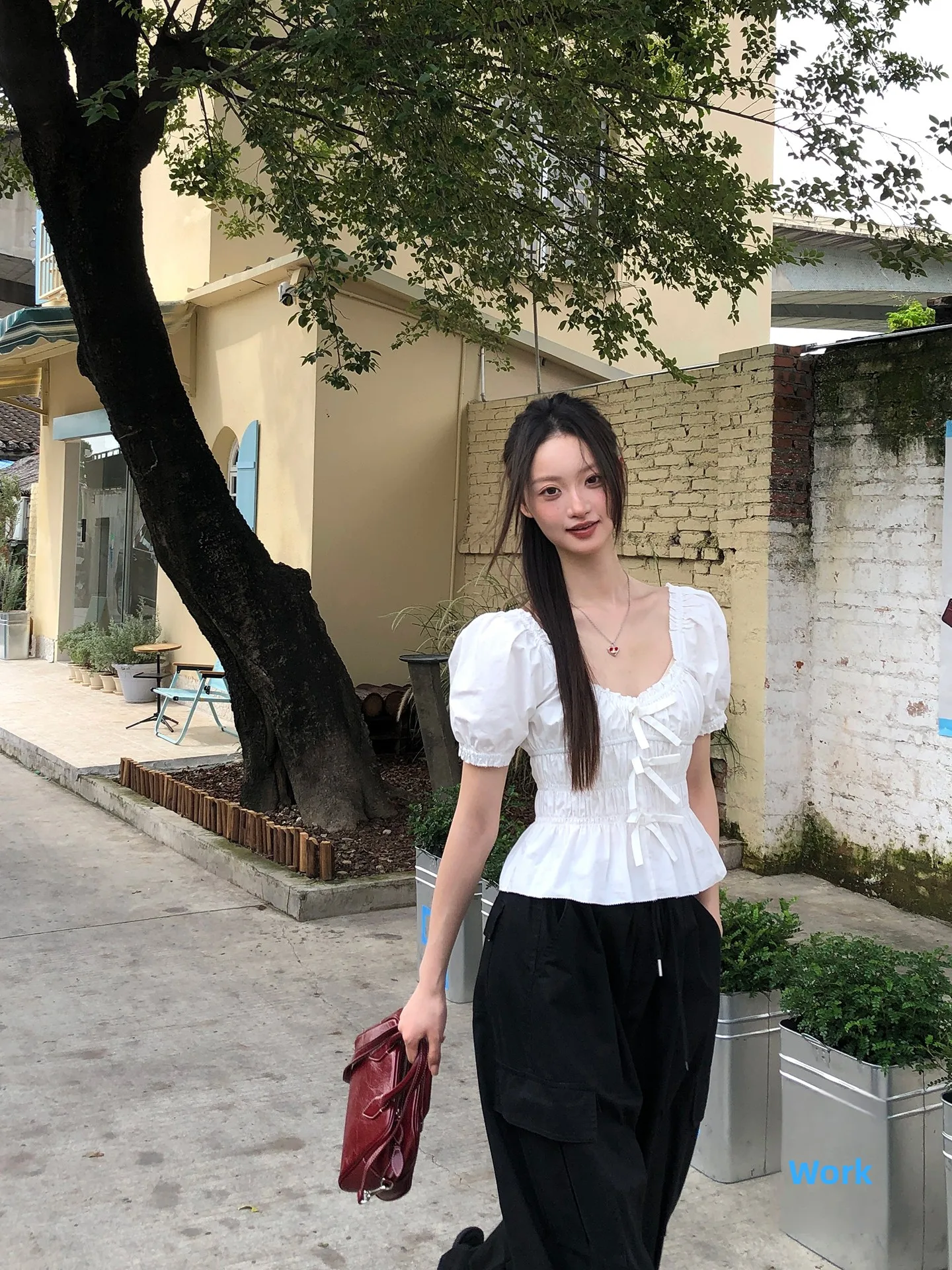 

Женский топ G Sle ort Sve irt, лето 2023, новый белый топ Ele, хлопок 00% прямого кроя, чистый цвет