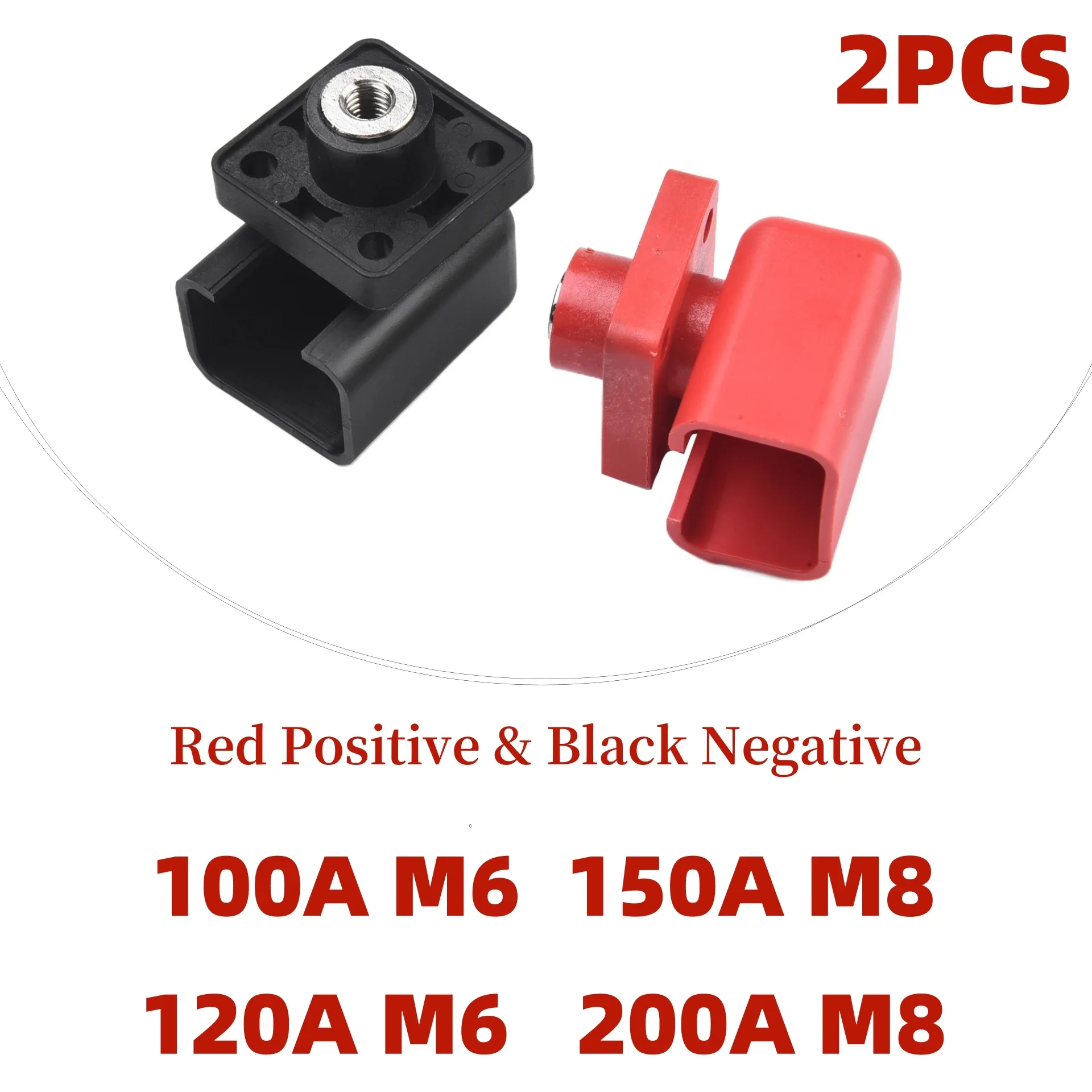 1Pair 100A-200A High Current Energy Storage Battery Terminals Connector Terminal Block Set Electrical Electrician Appliance Part