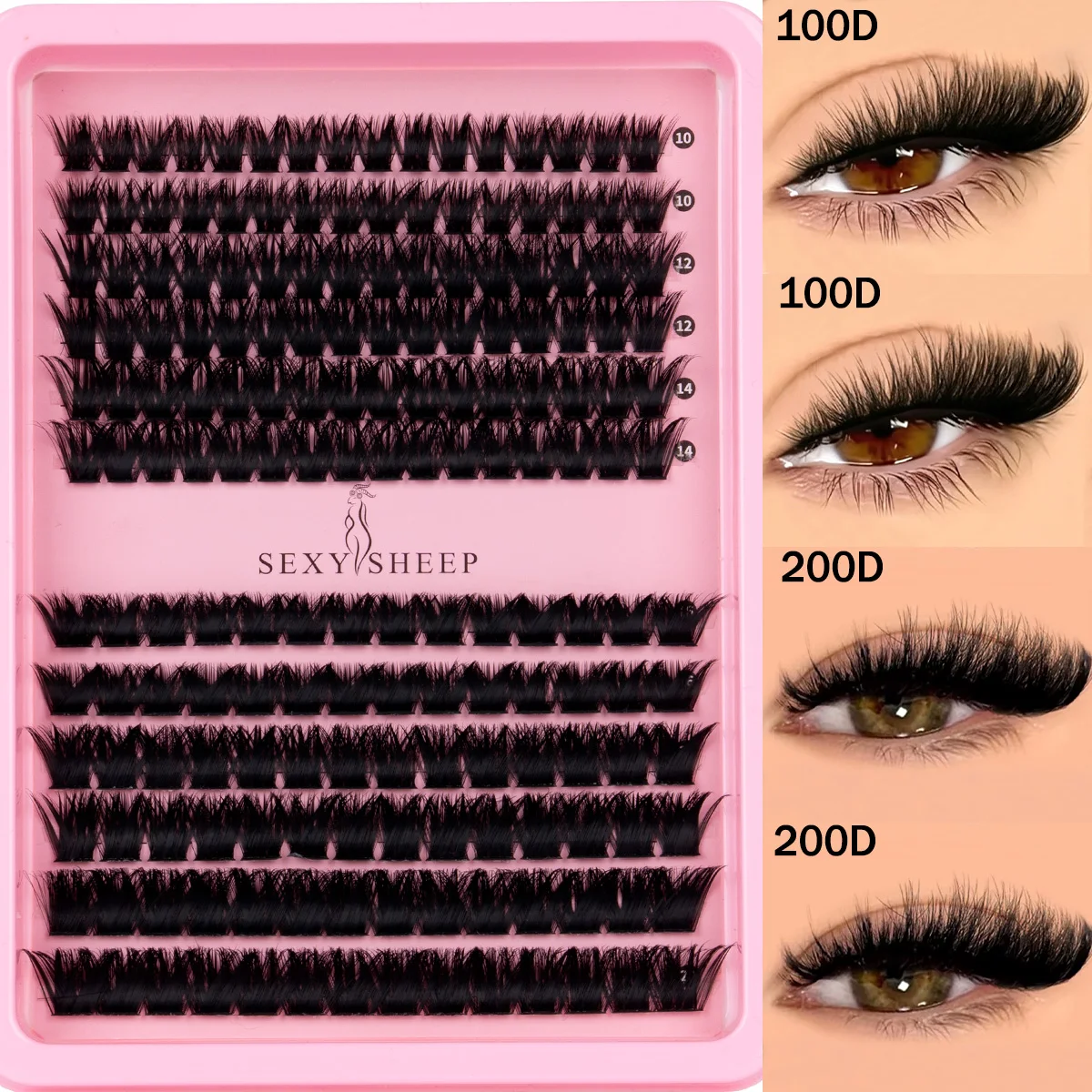 Wimpern-Cluster, dicke Einzelwimpern, Wimpernverlängerungen, Volumen-Wimpern-Cluster, DIY-Wimpern, Make-up – Detail 6