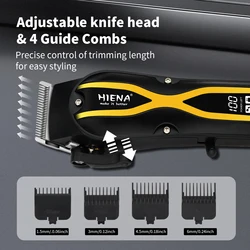 hiena Electric Hair Clipper Hair Cut Maching Wireless Trimmer men Professional Clipper Machine Rechargeable Hair Cut
